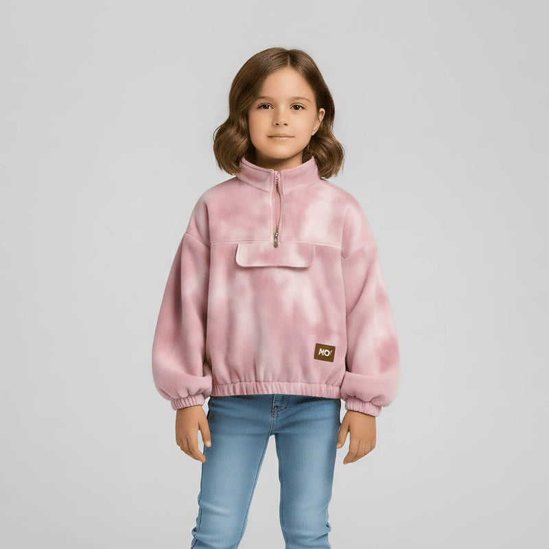 Blush Tie-Dye Fleece Pullover