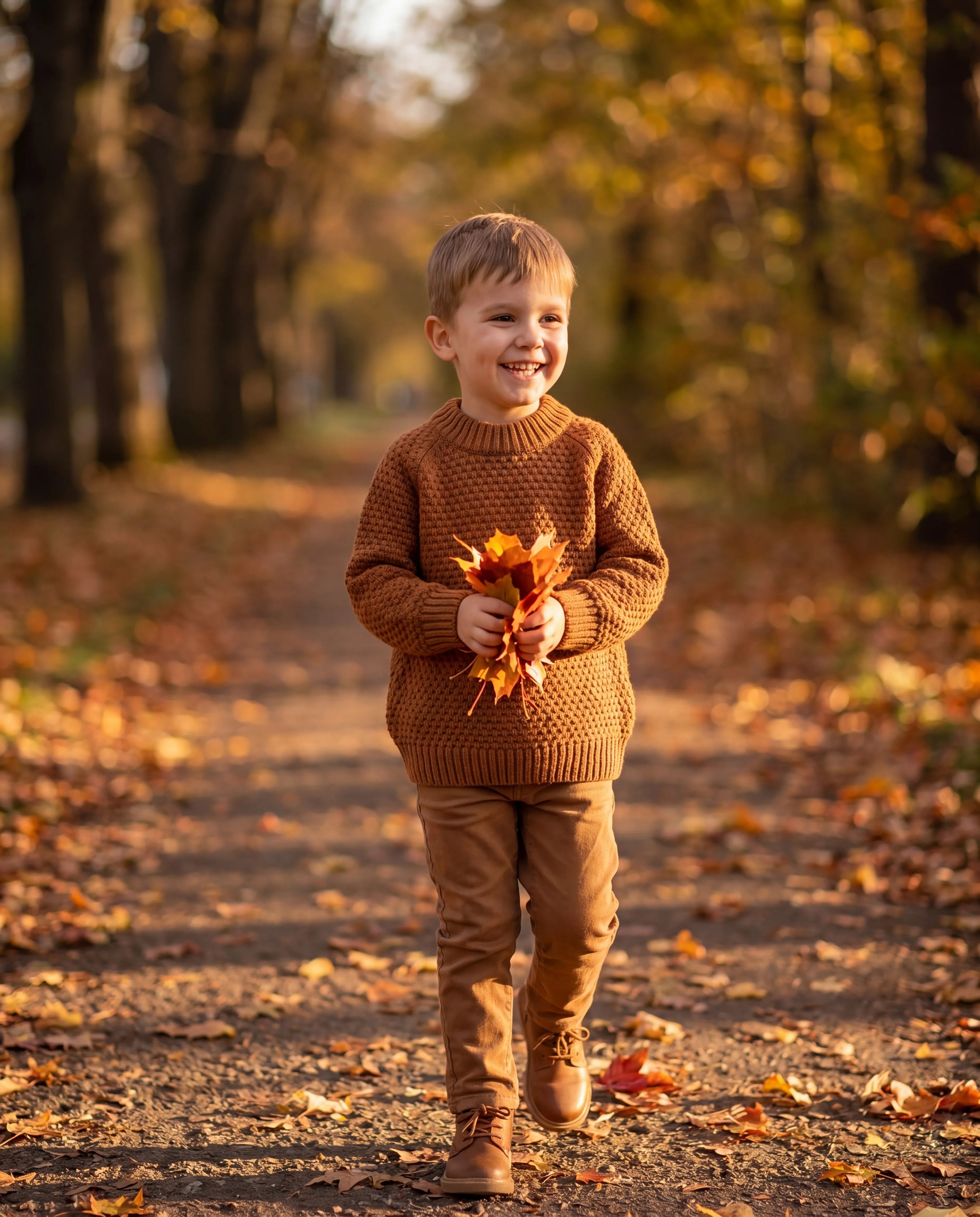 Burnt Orange Chunky Knit Sweater