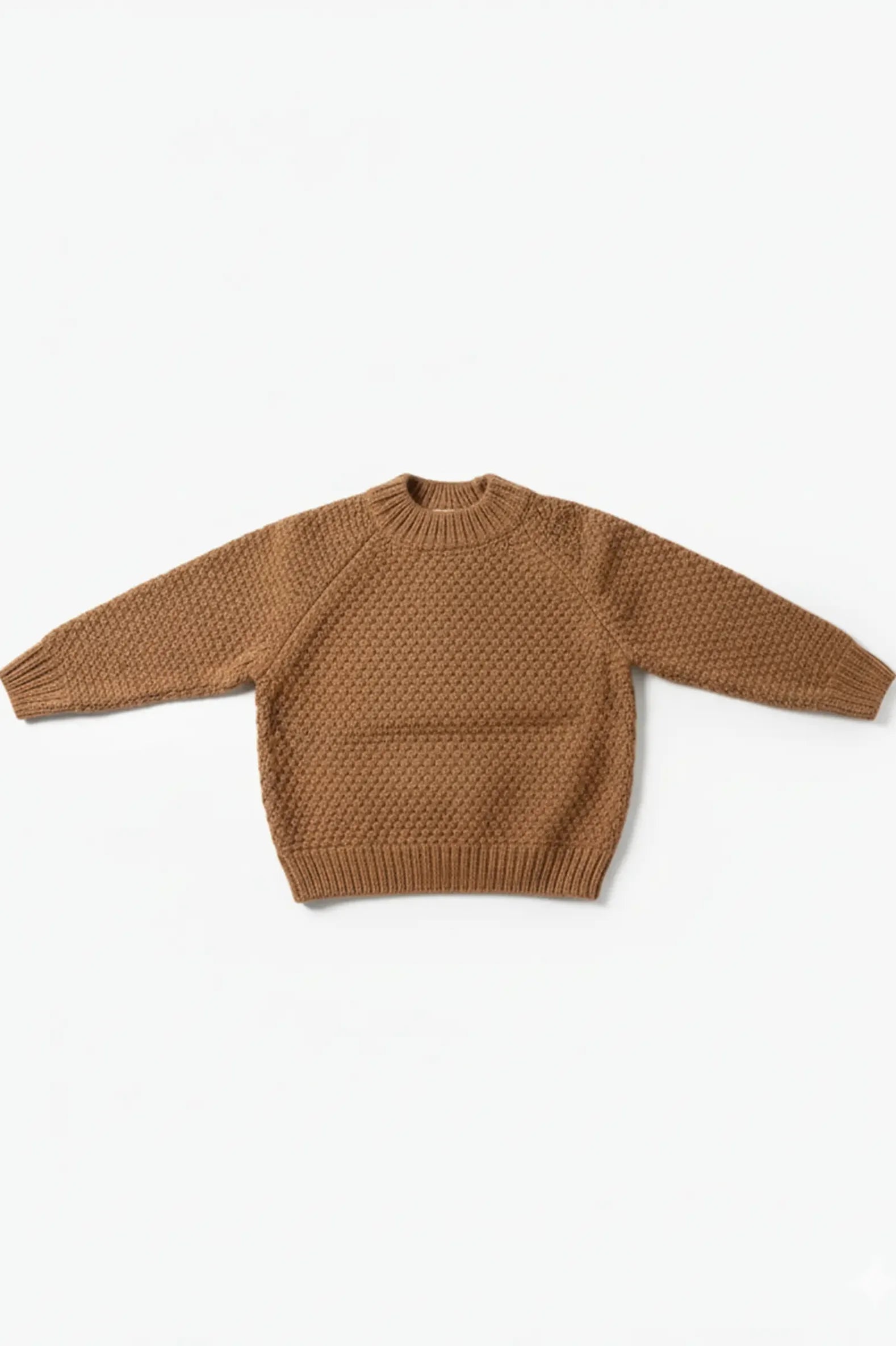 Brown knitted sweater on a white background