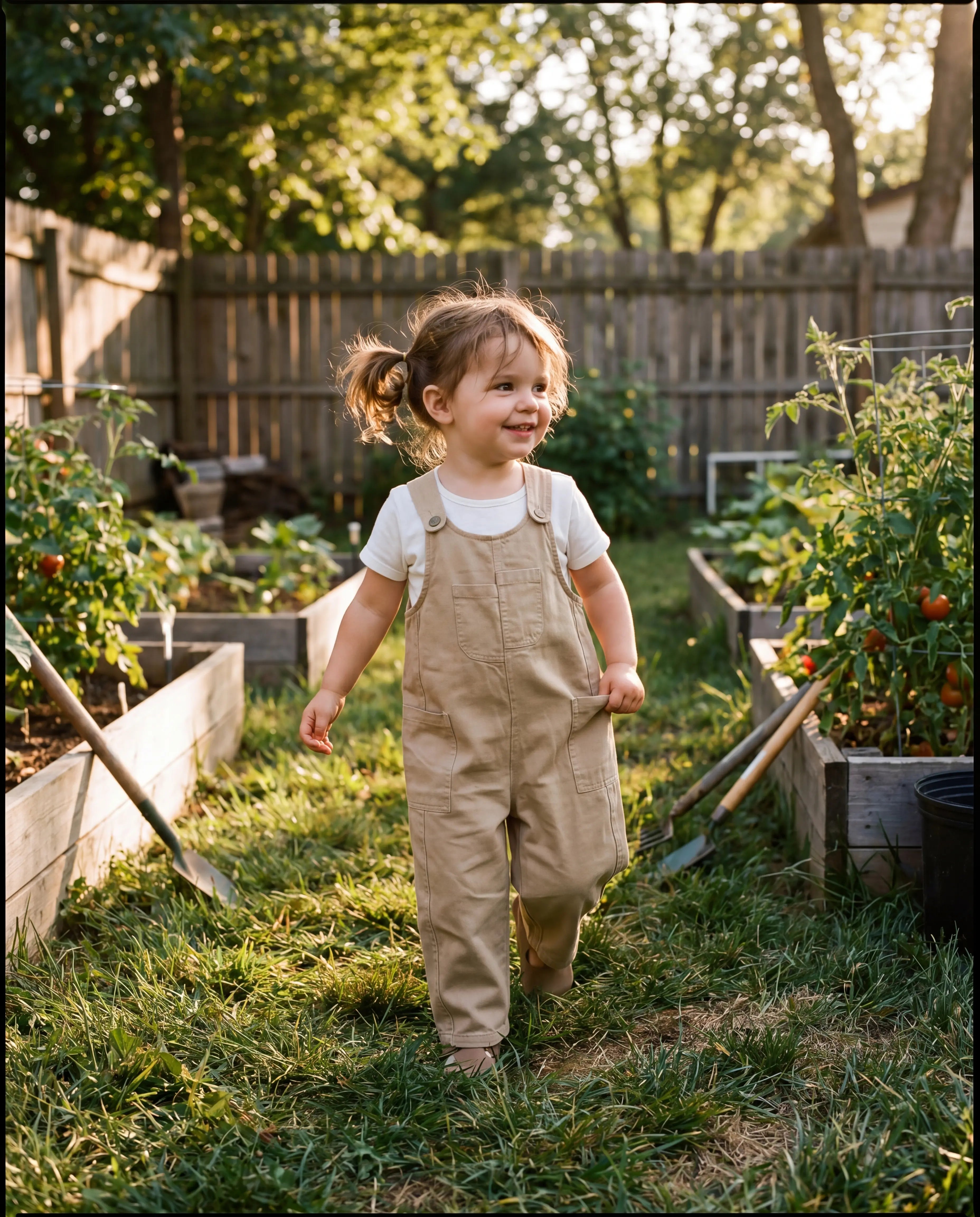 Classic Khaki Utility Overalls
