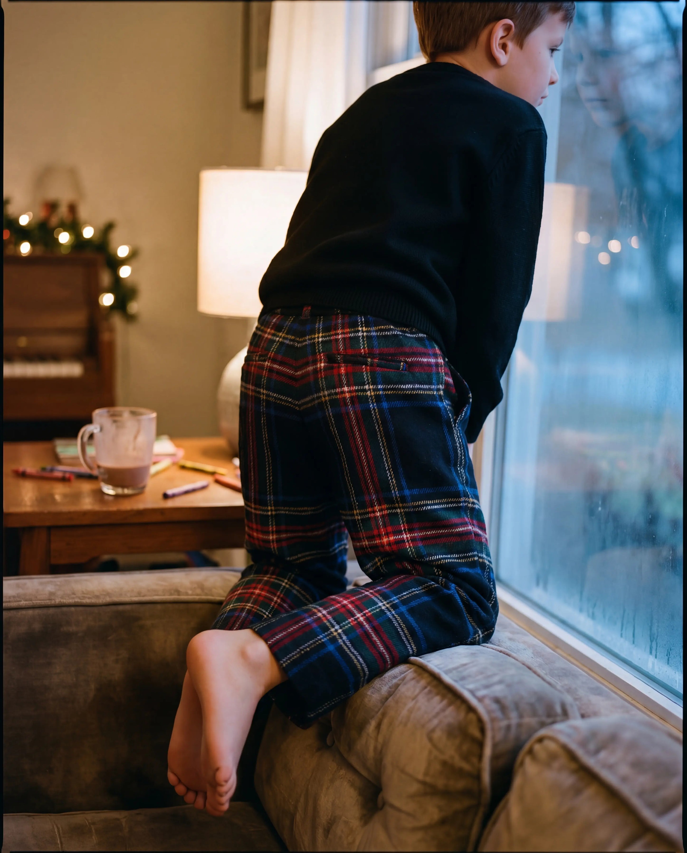 Classic Plaid Wide-Leg Pants