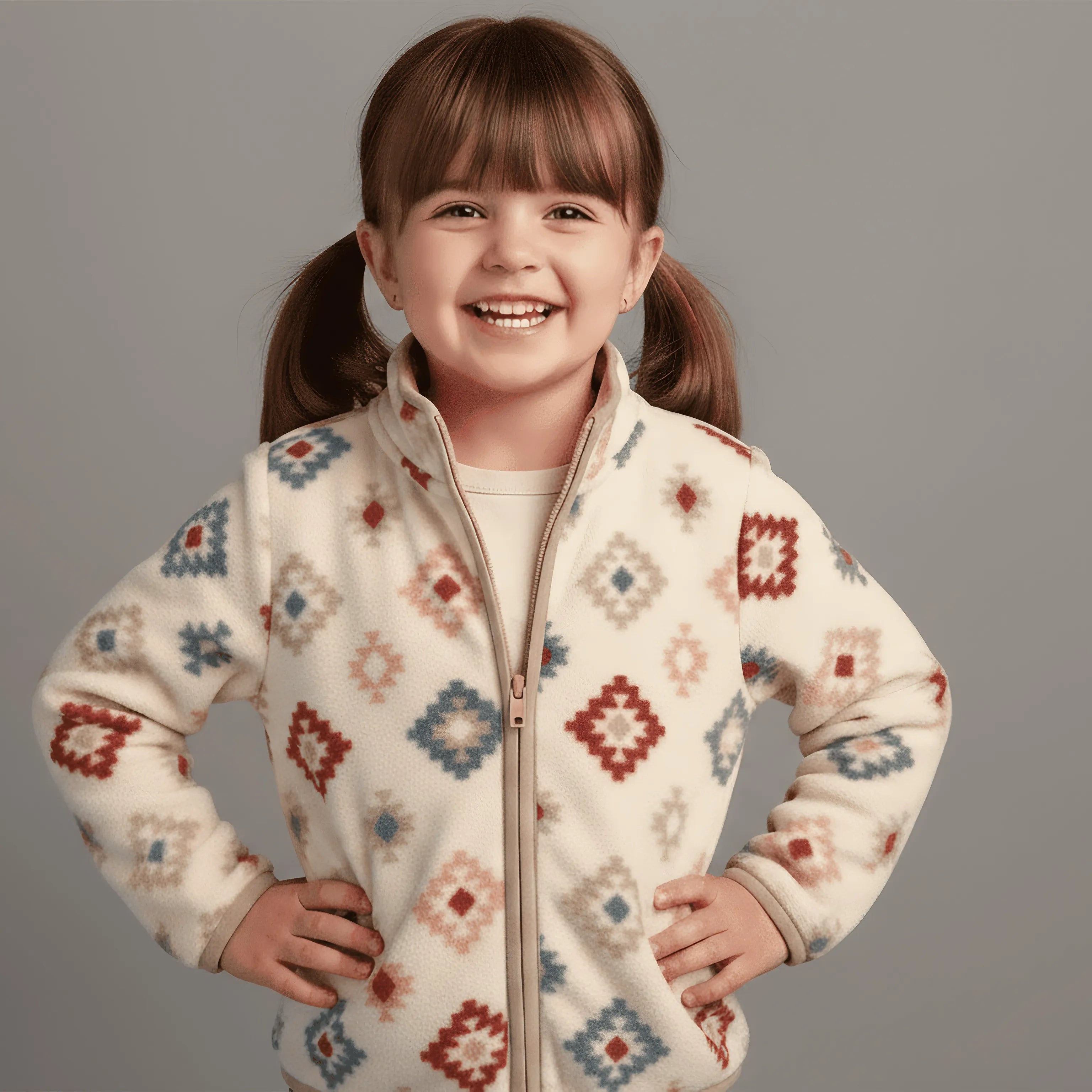 Cozy Aztec Print Fleece Jacket