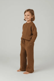 Cozy Chestnut Cable Knit Sweater Set