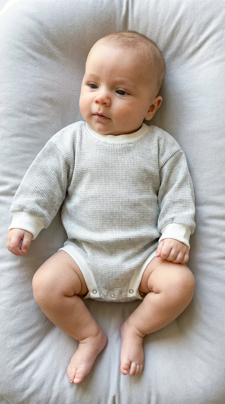 Grey Waffle Knit Romper