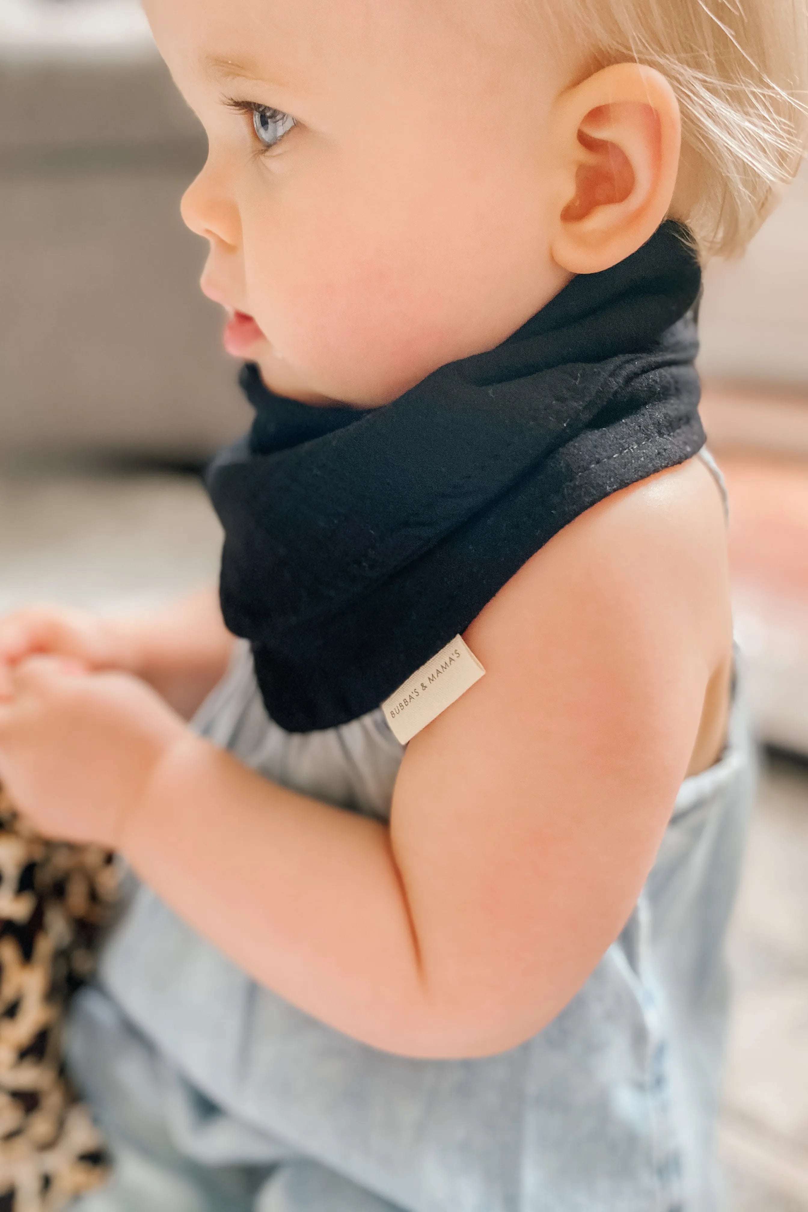Lux Muslin Baby Bib – Navy Blue