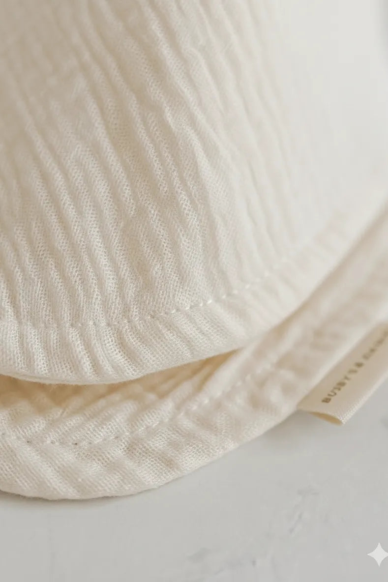 Lux Muslin Baby Bib – Ivory