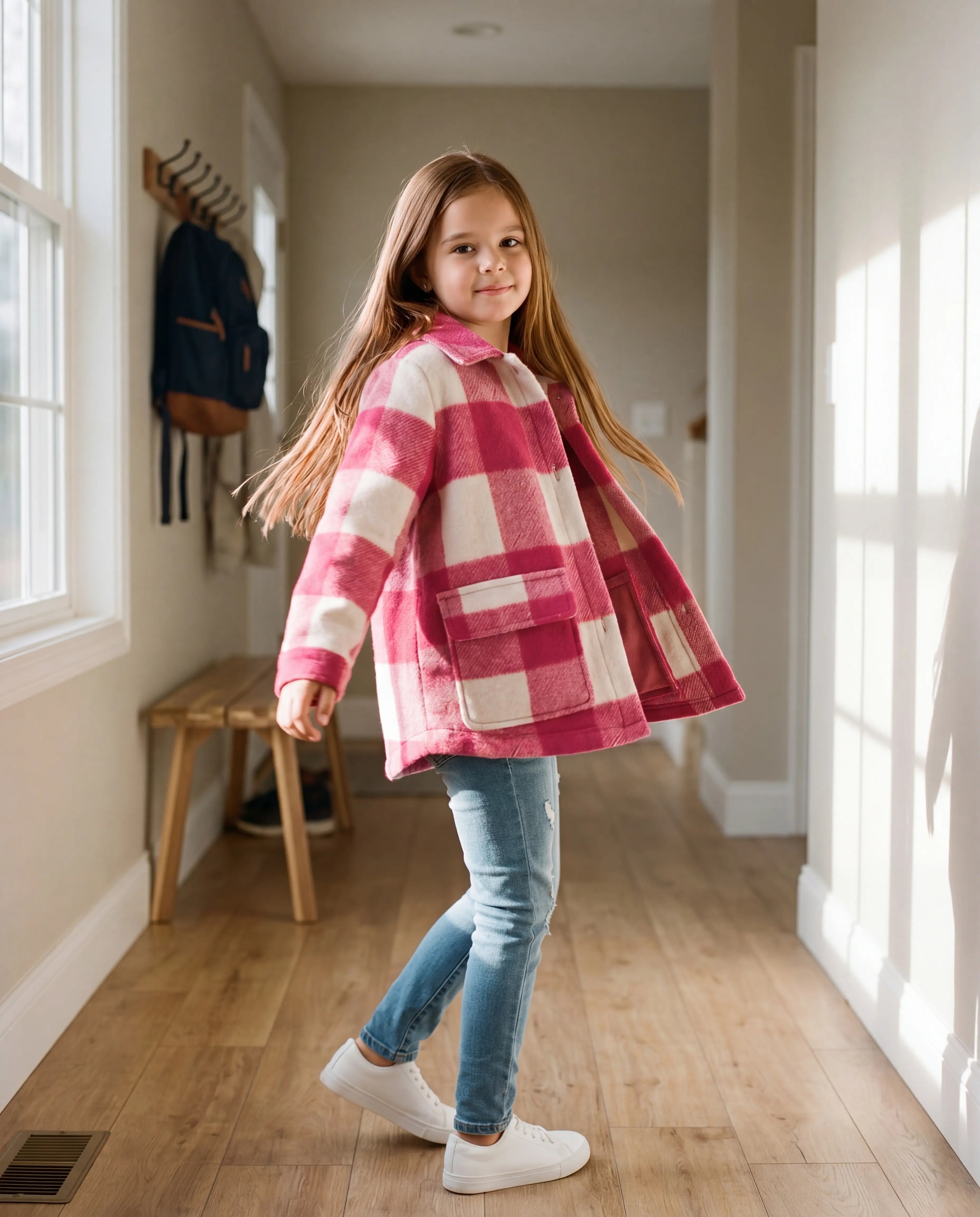 Pink Plaid Button-Up Shacket