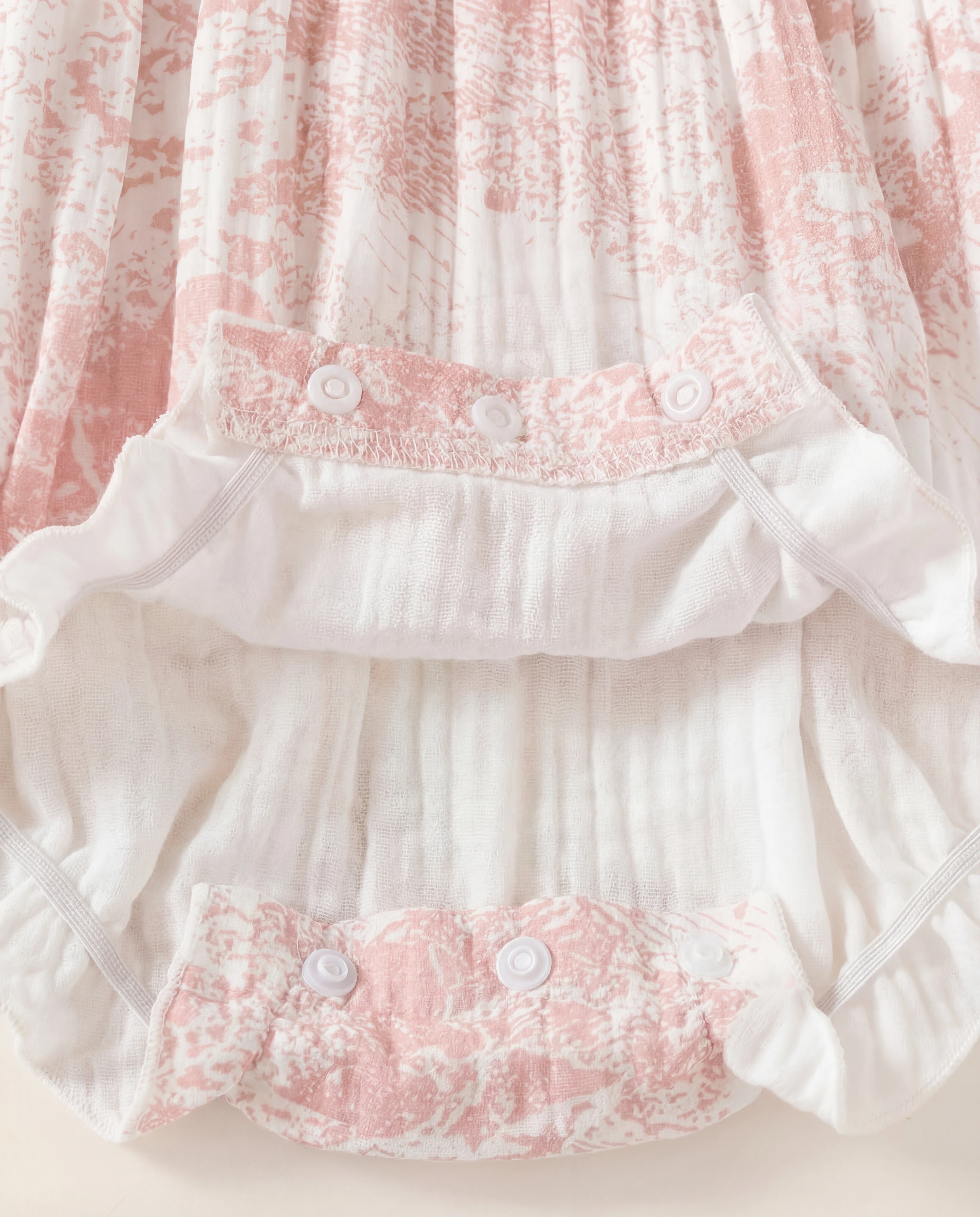 Pink Whisper Toile Bubble Romper