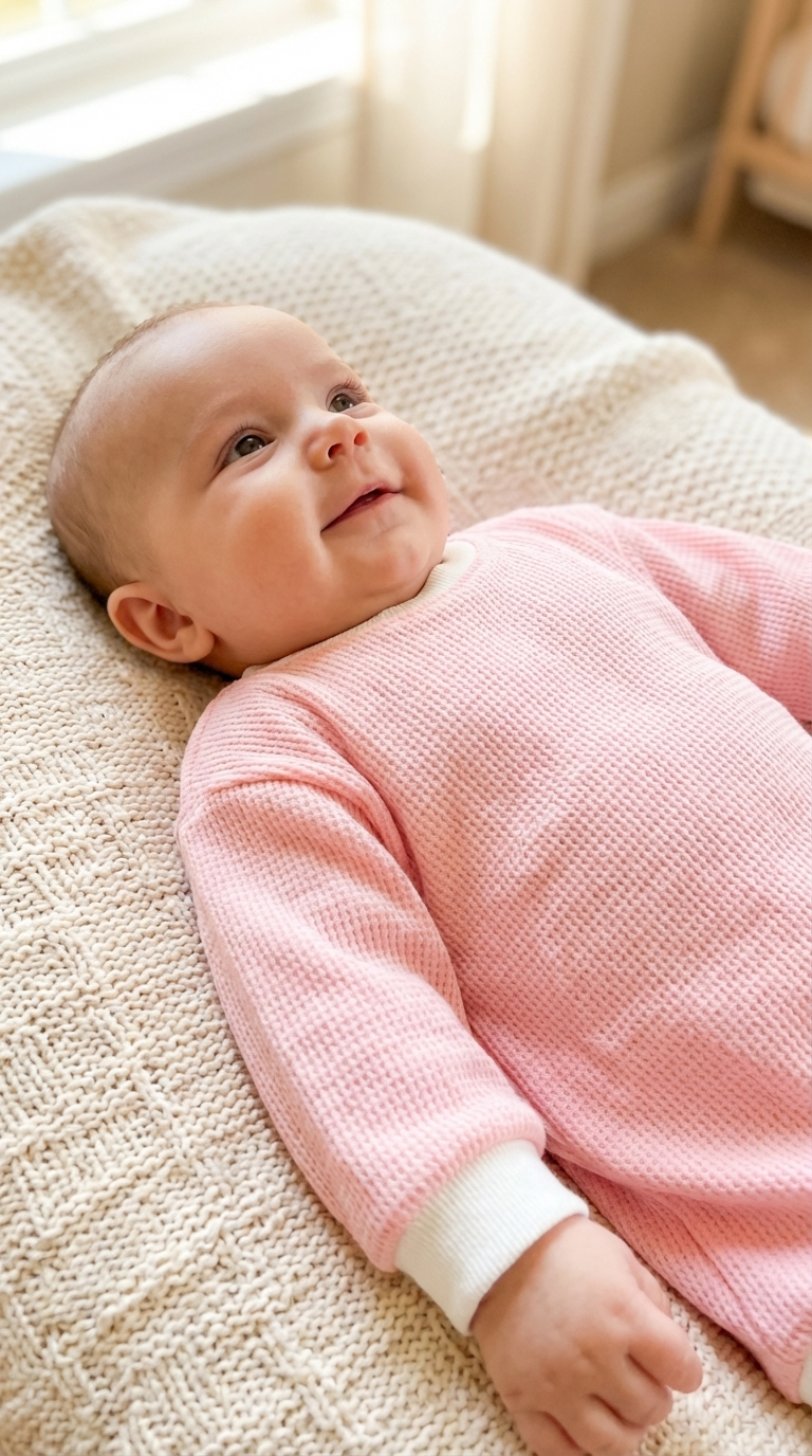 Pink Waffle Knit Romper