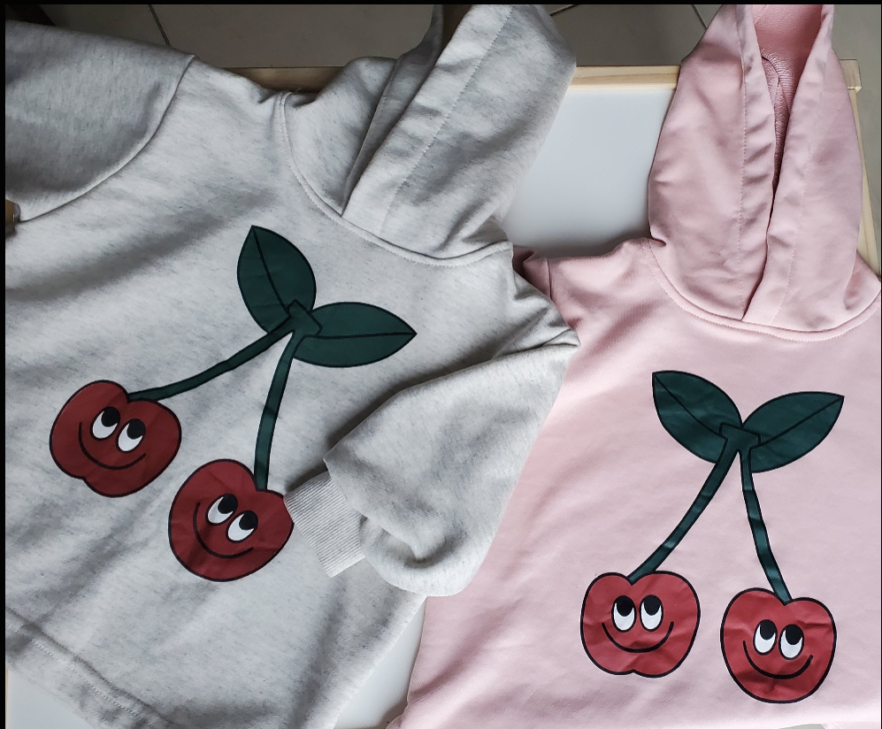 Cozy Cherries Pullover – Grey