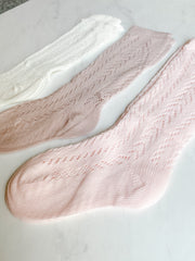 Knitted Knee-High Socks - Ballerina