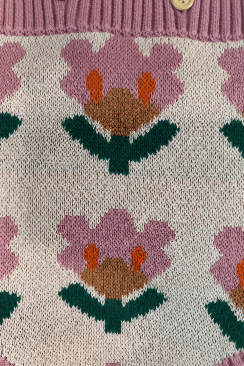 Blossom Knit Suspender Romper