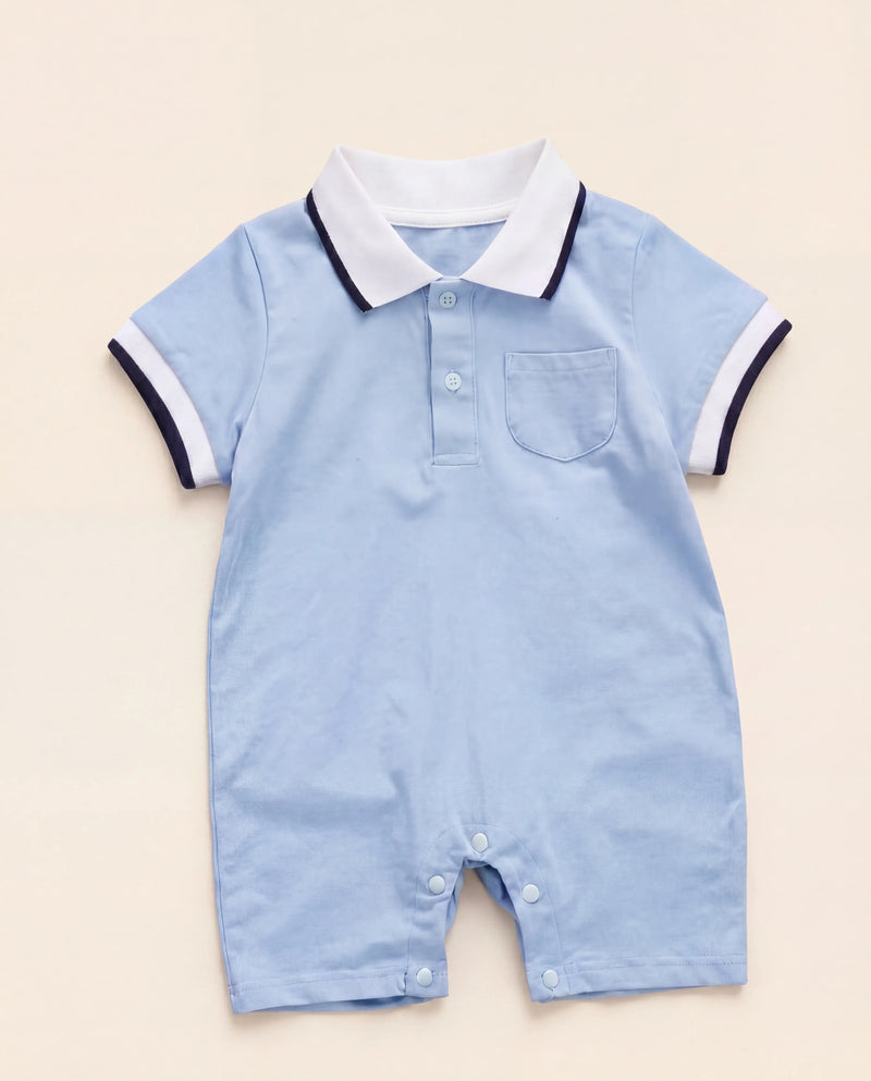 Blue Polo Baby Romper