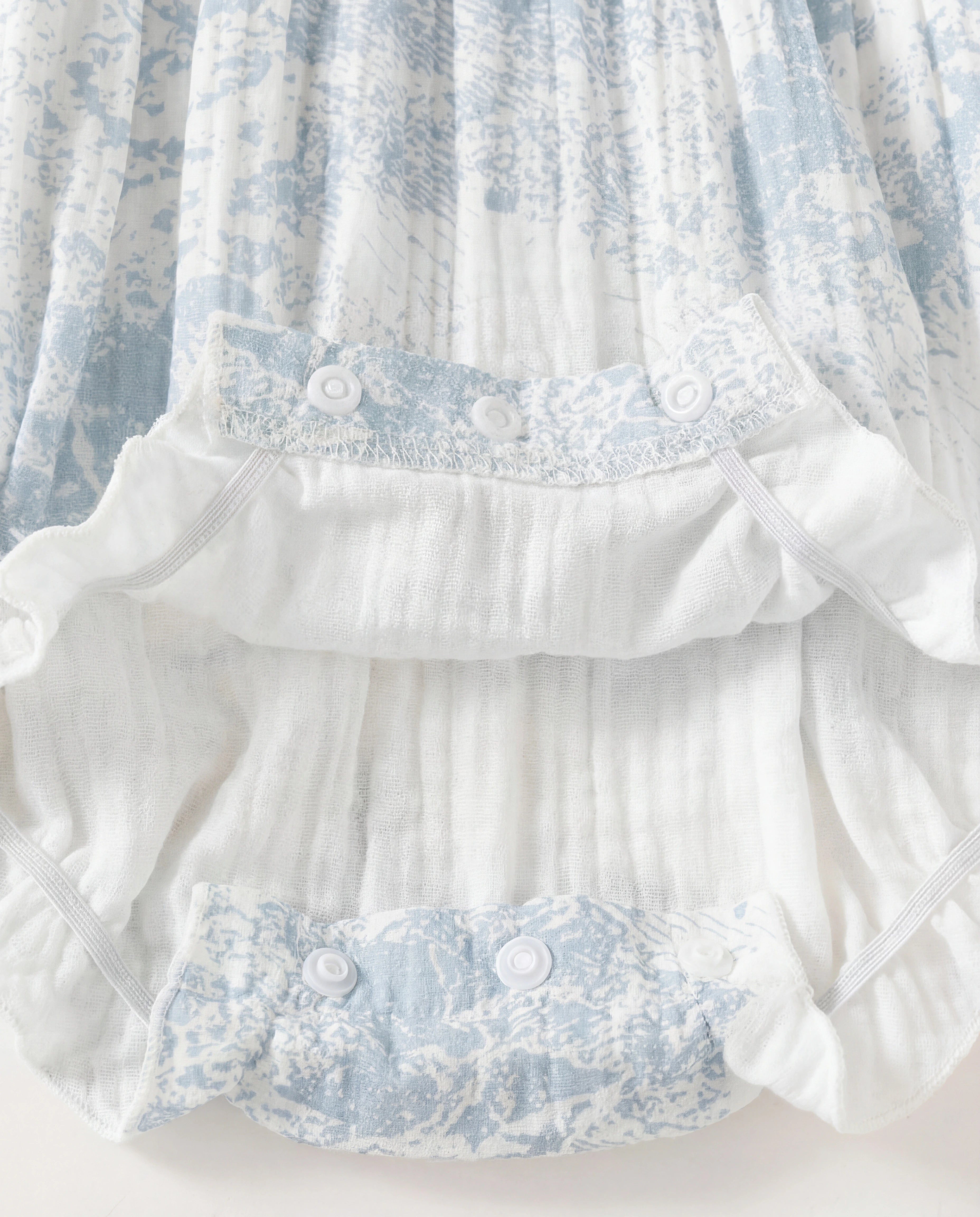 Blue Whisper Toile Bubble Romper