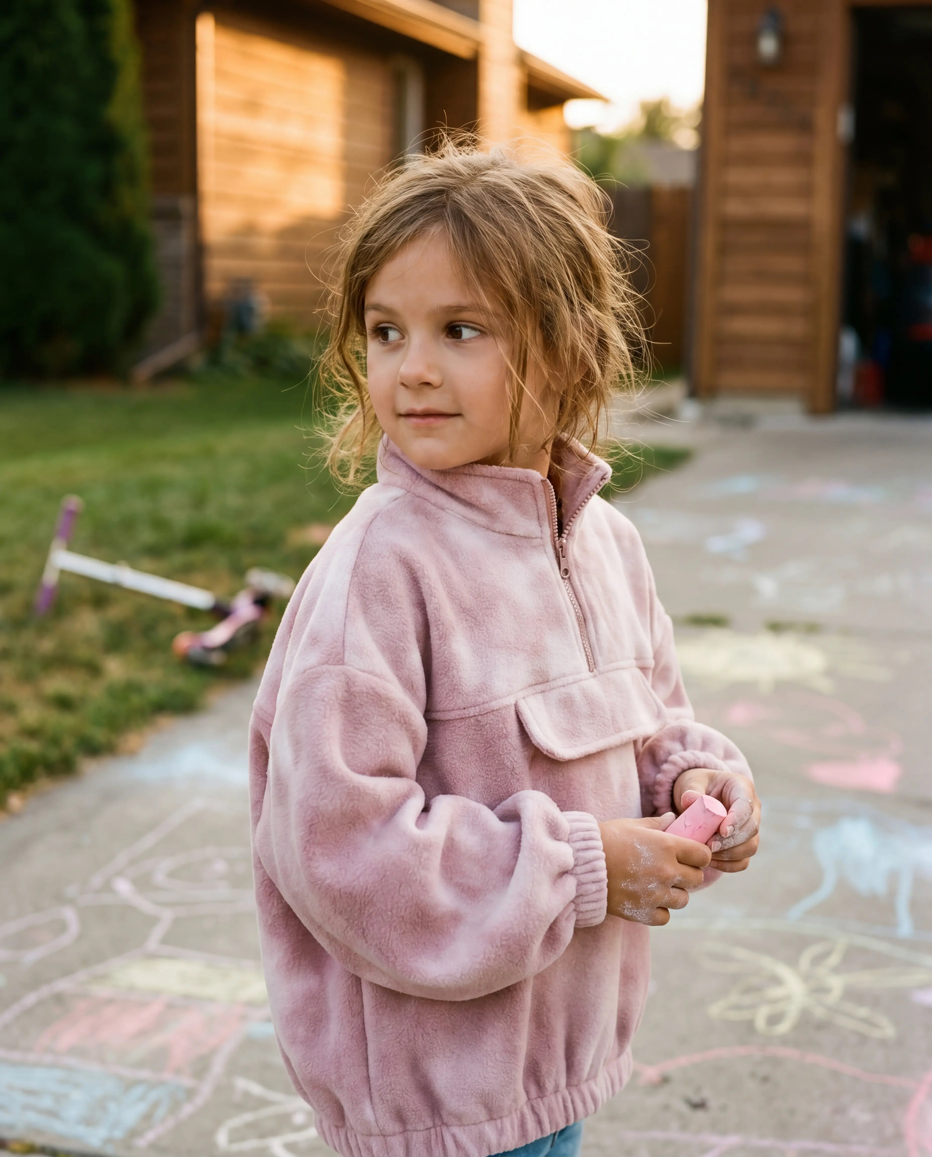 Blush Tie-Dye Fleece Pullover