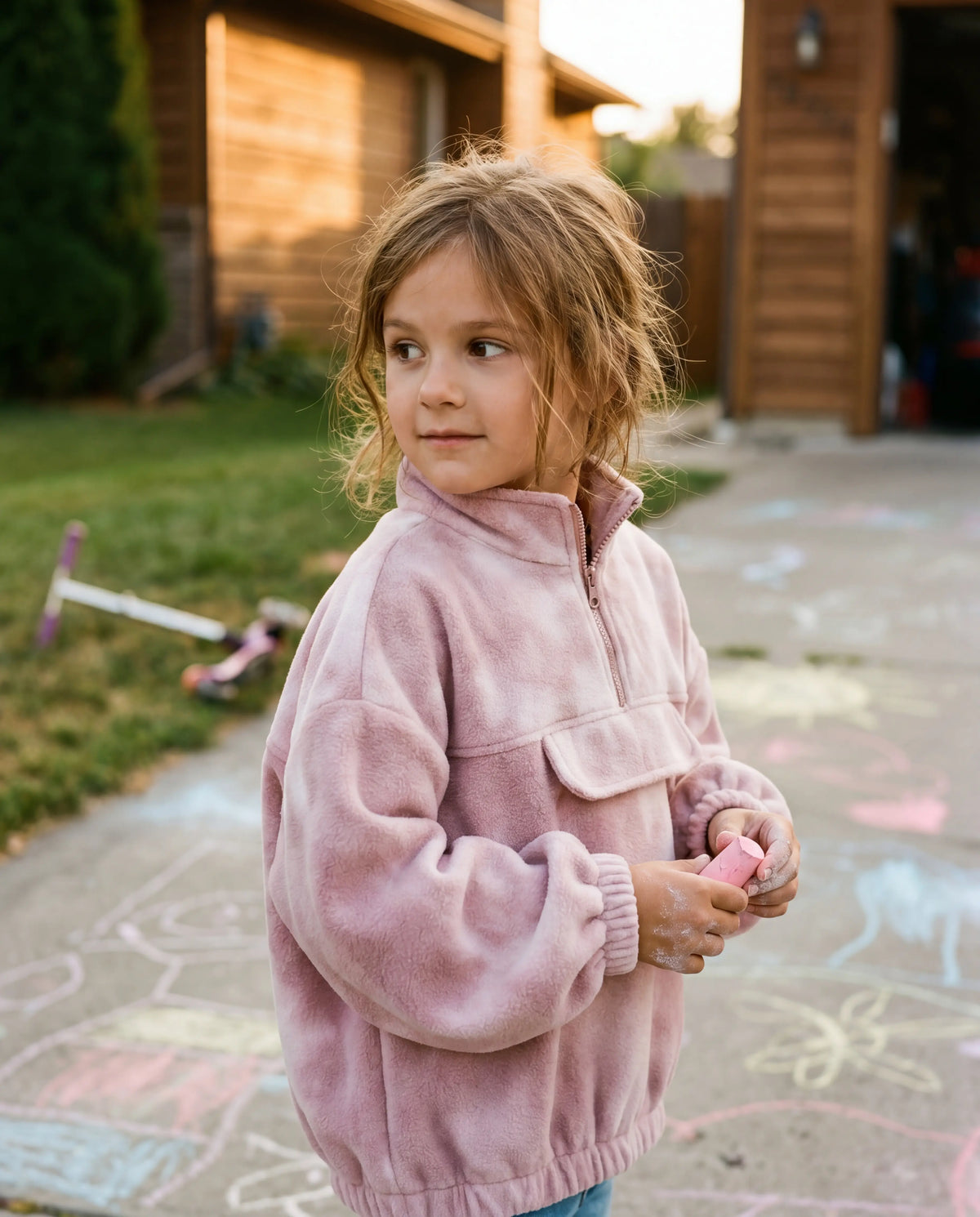 Blush Tie-Dye Fleece Pullover
