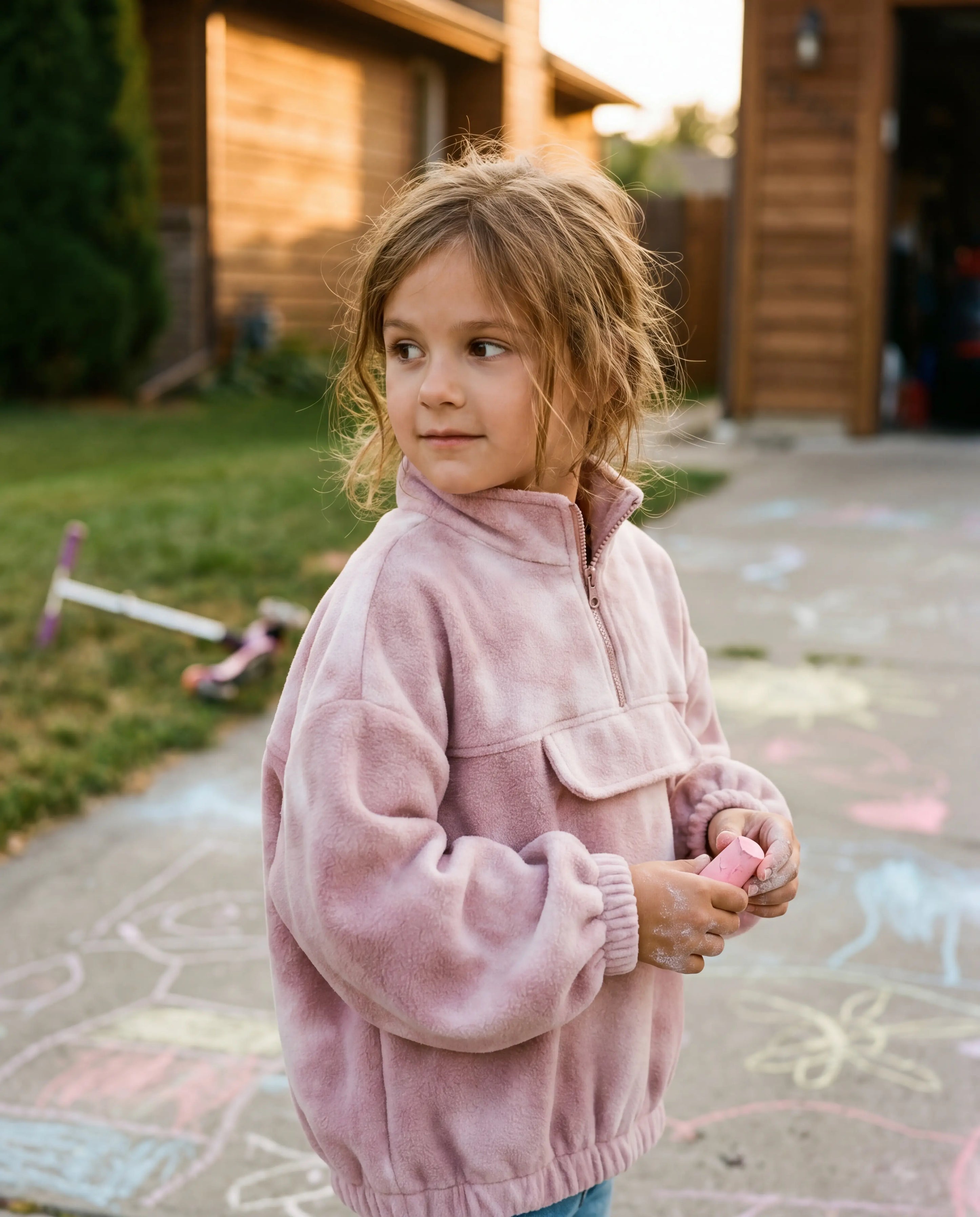 Blush Tie-Dye Fleece Pullover