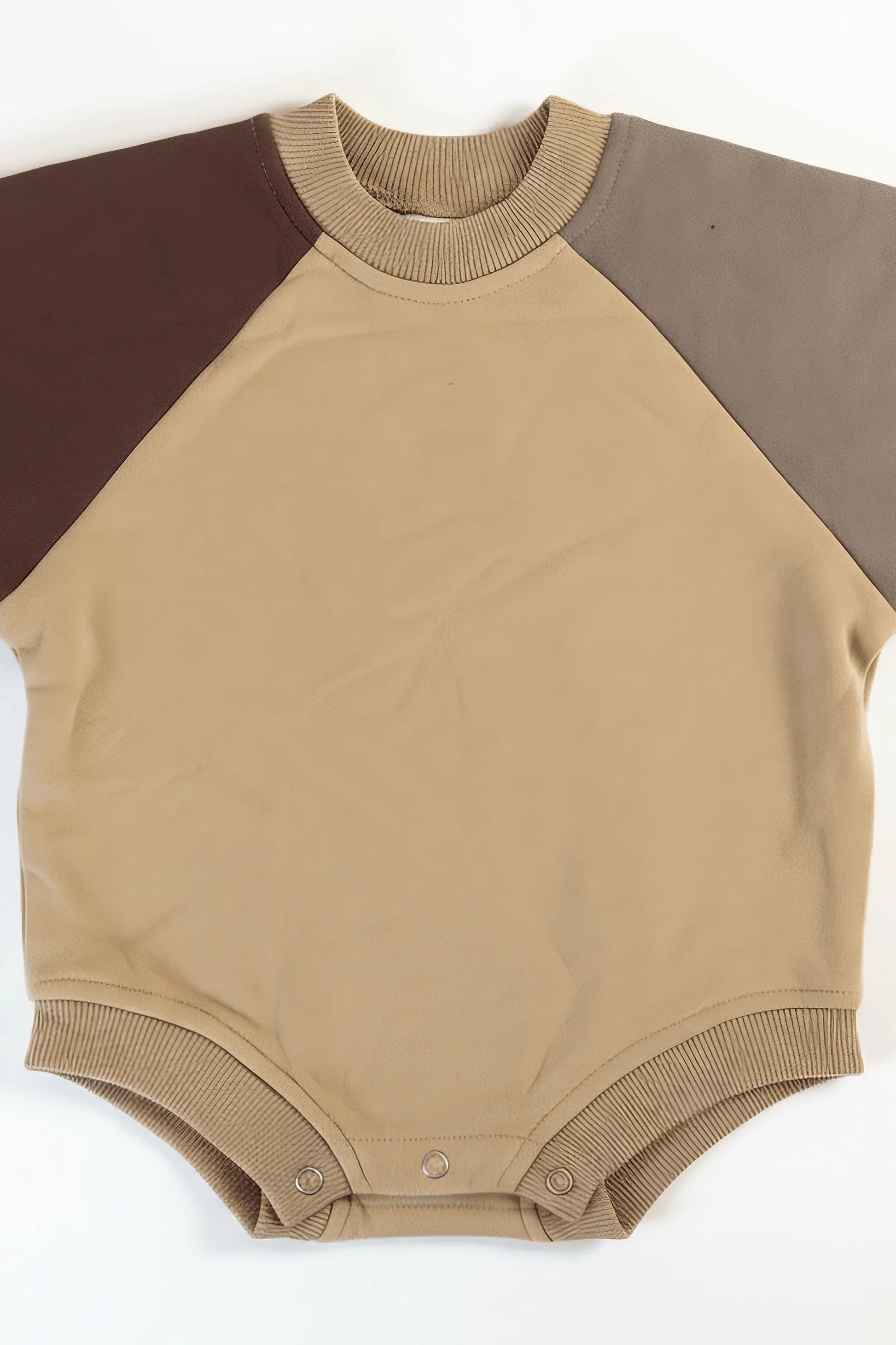 Brown & Beige Colorblock Baby Bodysuit