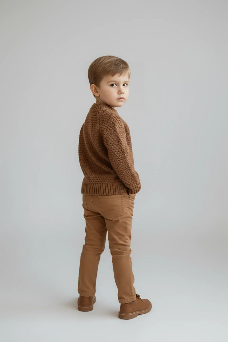 Burnt Orange Chunky Knit Sweater