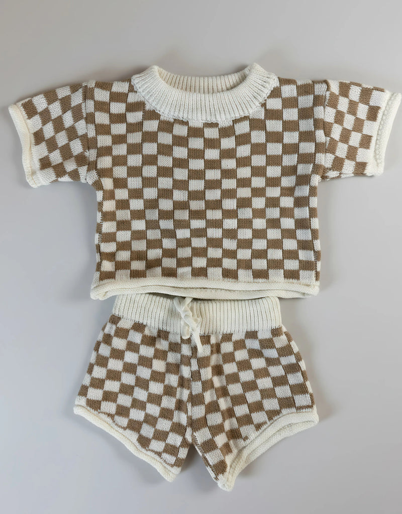 Checkerboard Knit Set