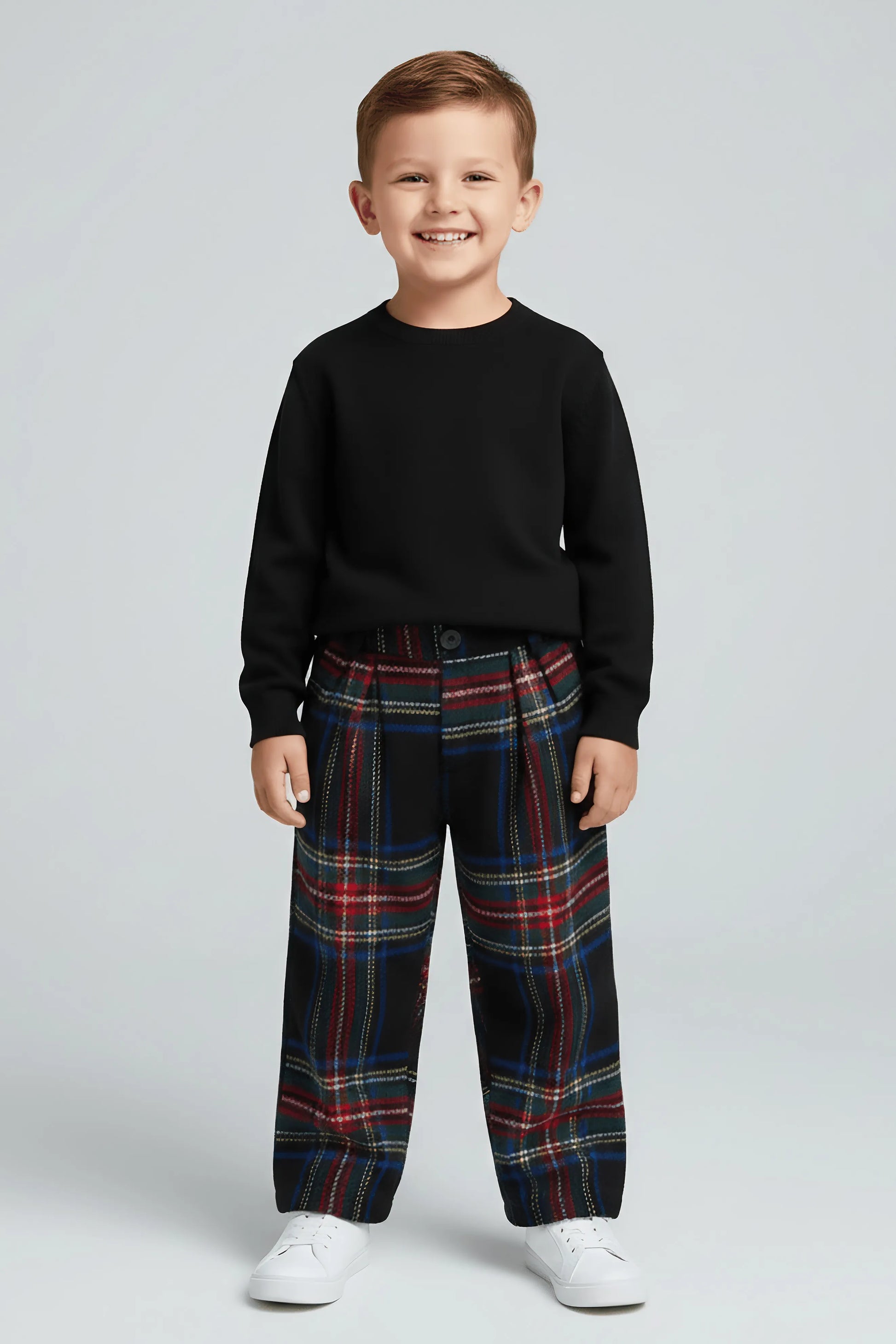 Classic Plaid Wide-Leg Pants