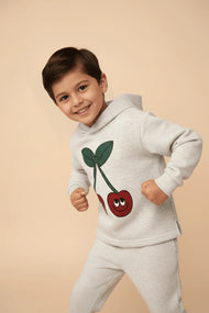 Cozy Cherries Pullover – Grey