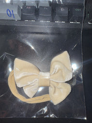 Beige Velvet Bow Headband