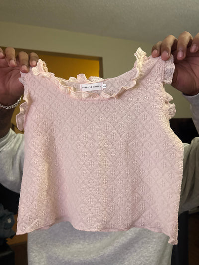 Blush Ruffle Knit Top