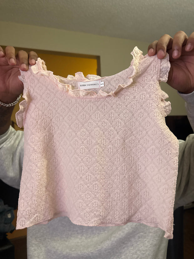Blush Ruffle Knit Top