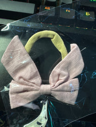 Blush Linen Bow Hair Tie