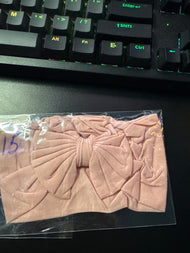 Blush Pink Ribbed Bow Headband