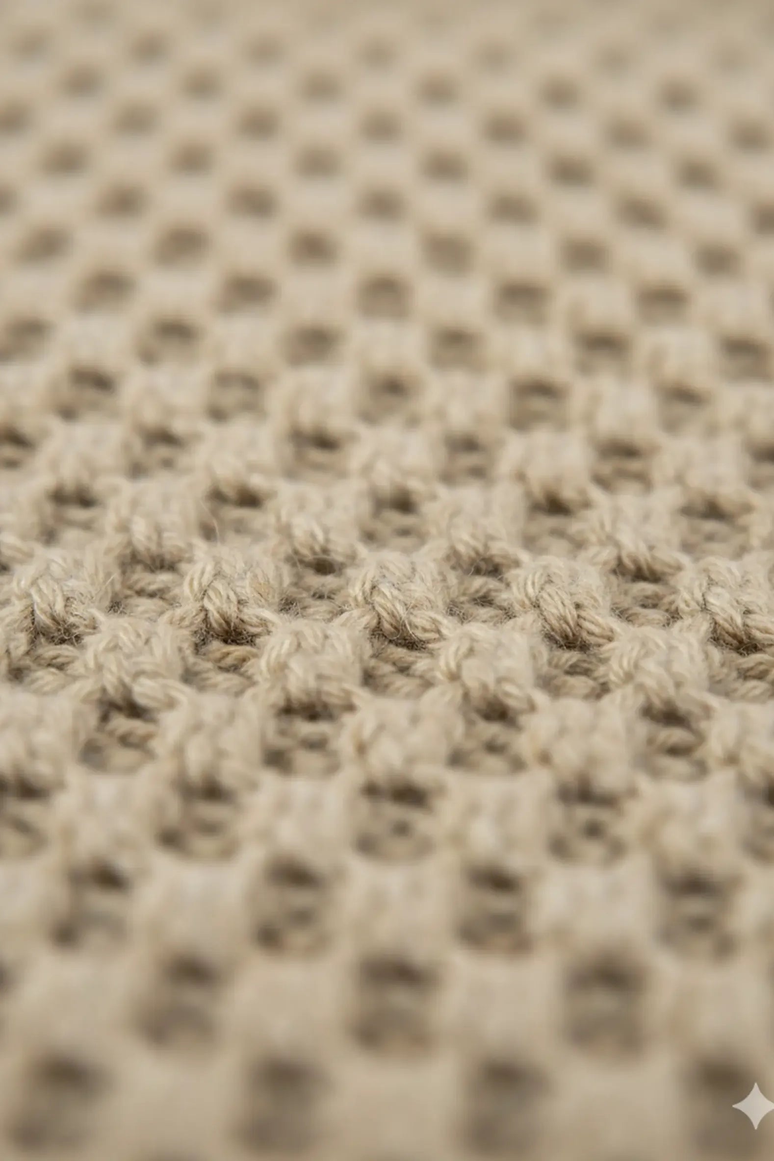 Close-up of a textured beige fabric with a woven pattern