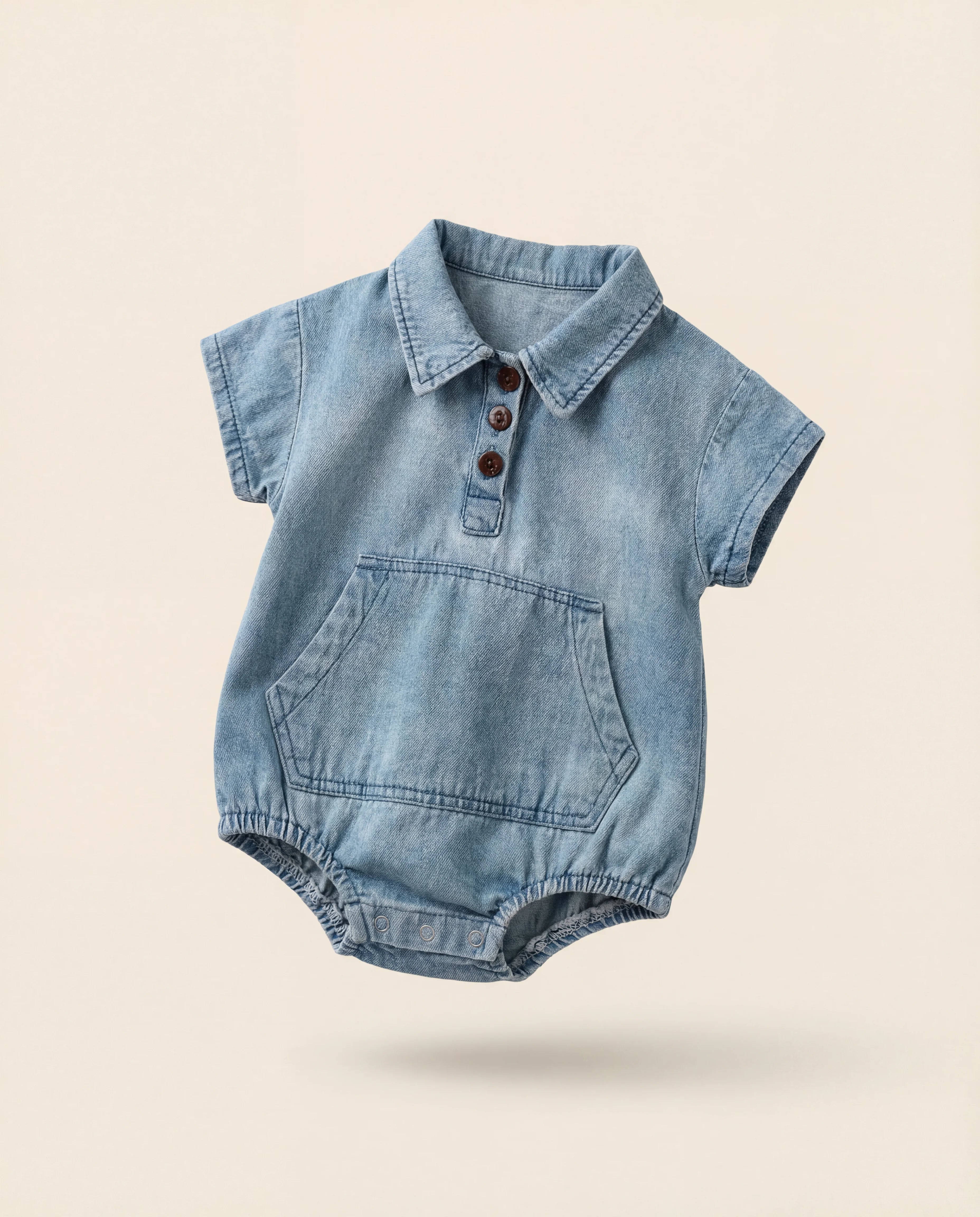 Little Explorer Denim Pocket Romper