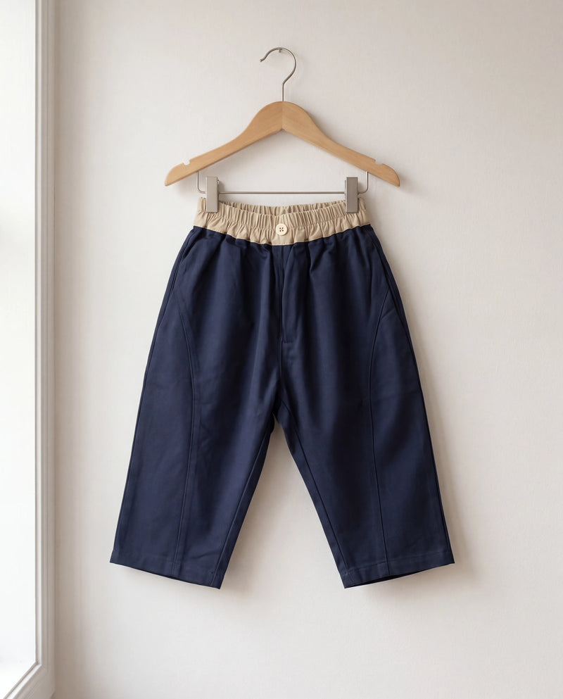 Navy Blue Casual Kids Pants