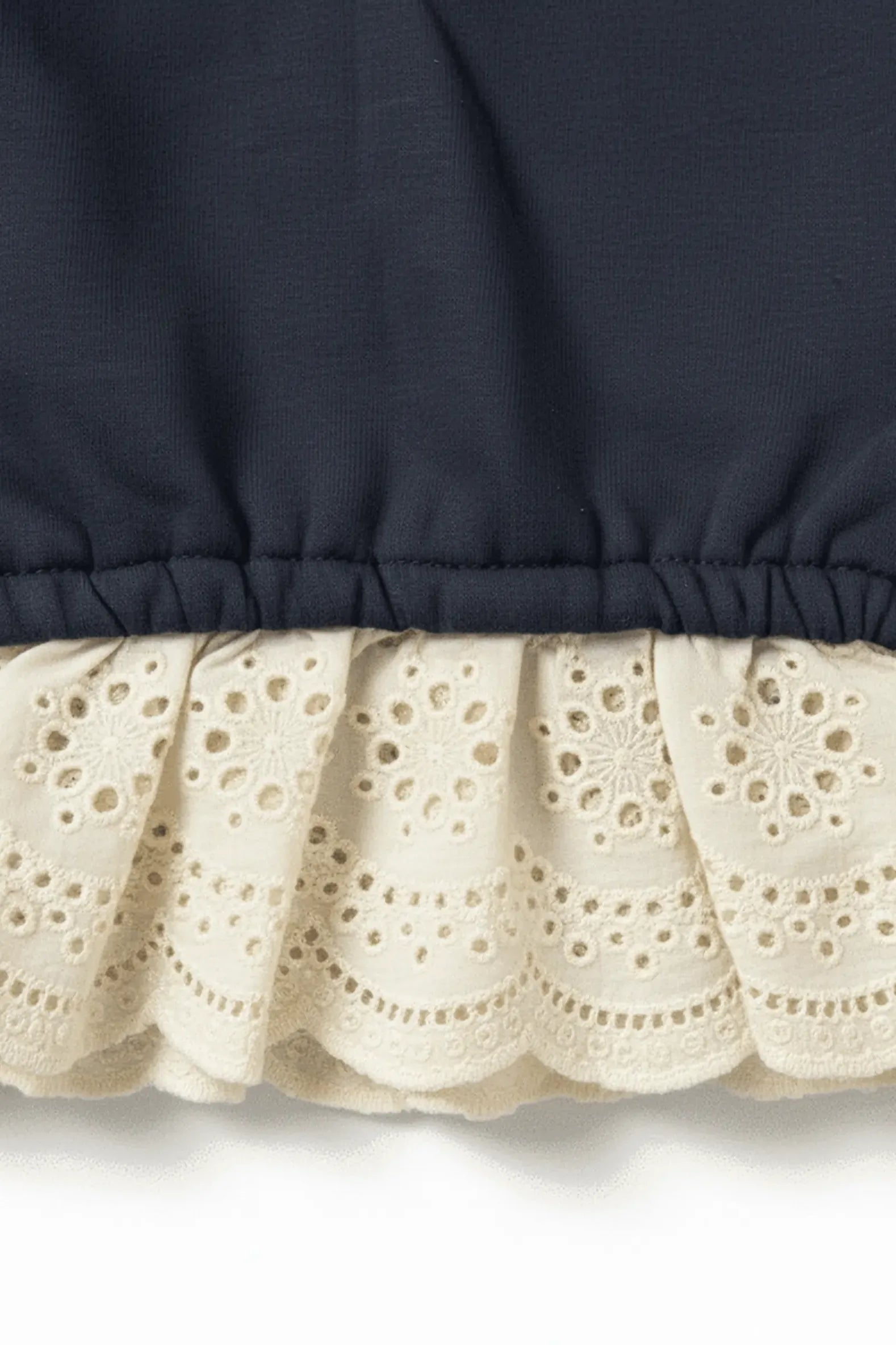 Navy Lace Hem Sweatshirt