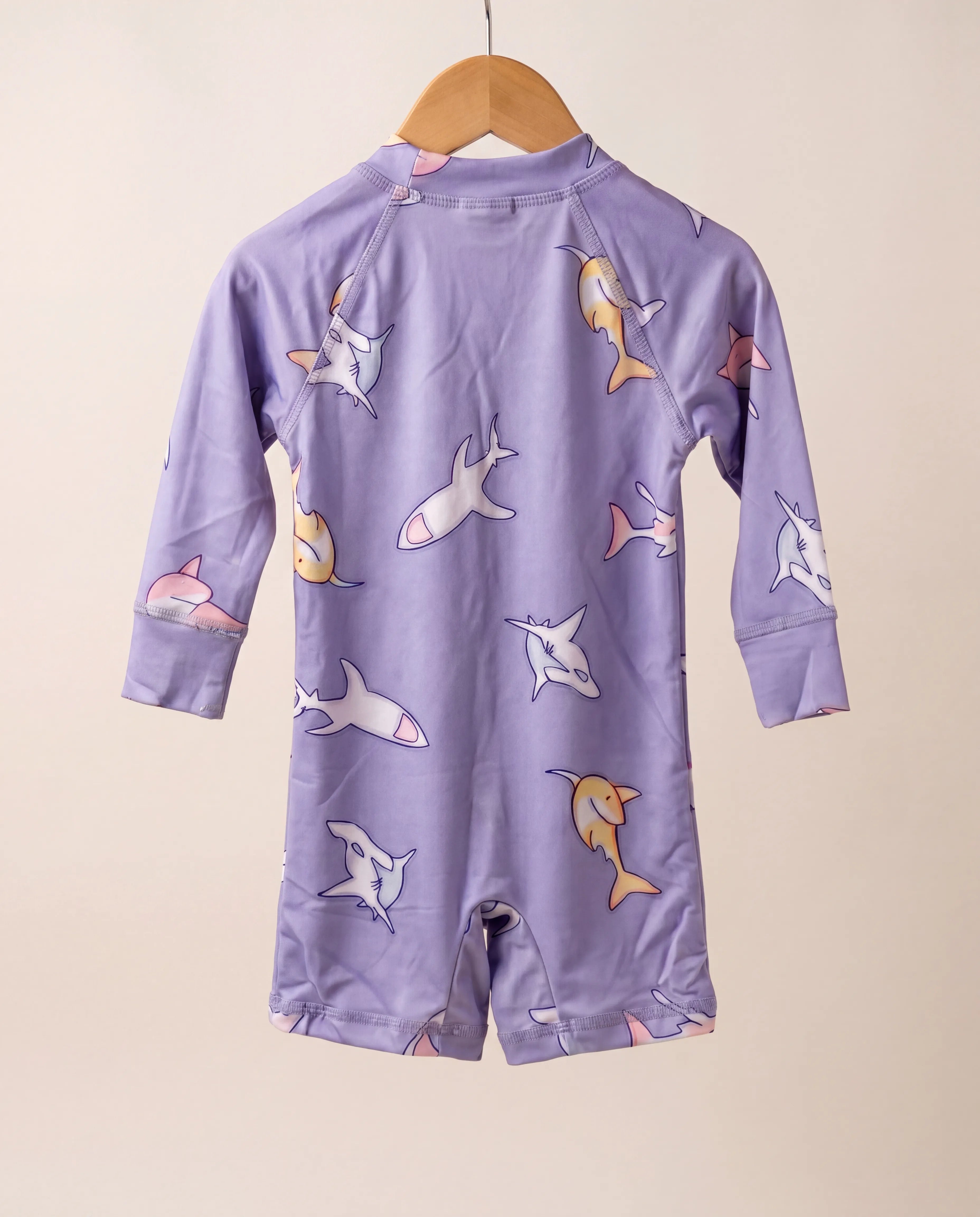 Shark & Dolphin Print Baby Swimsuit – UV Protection