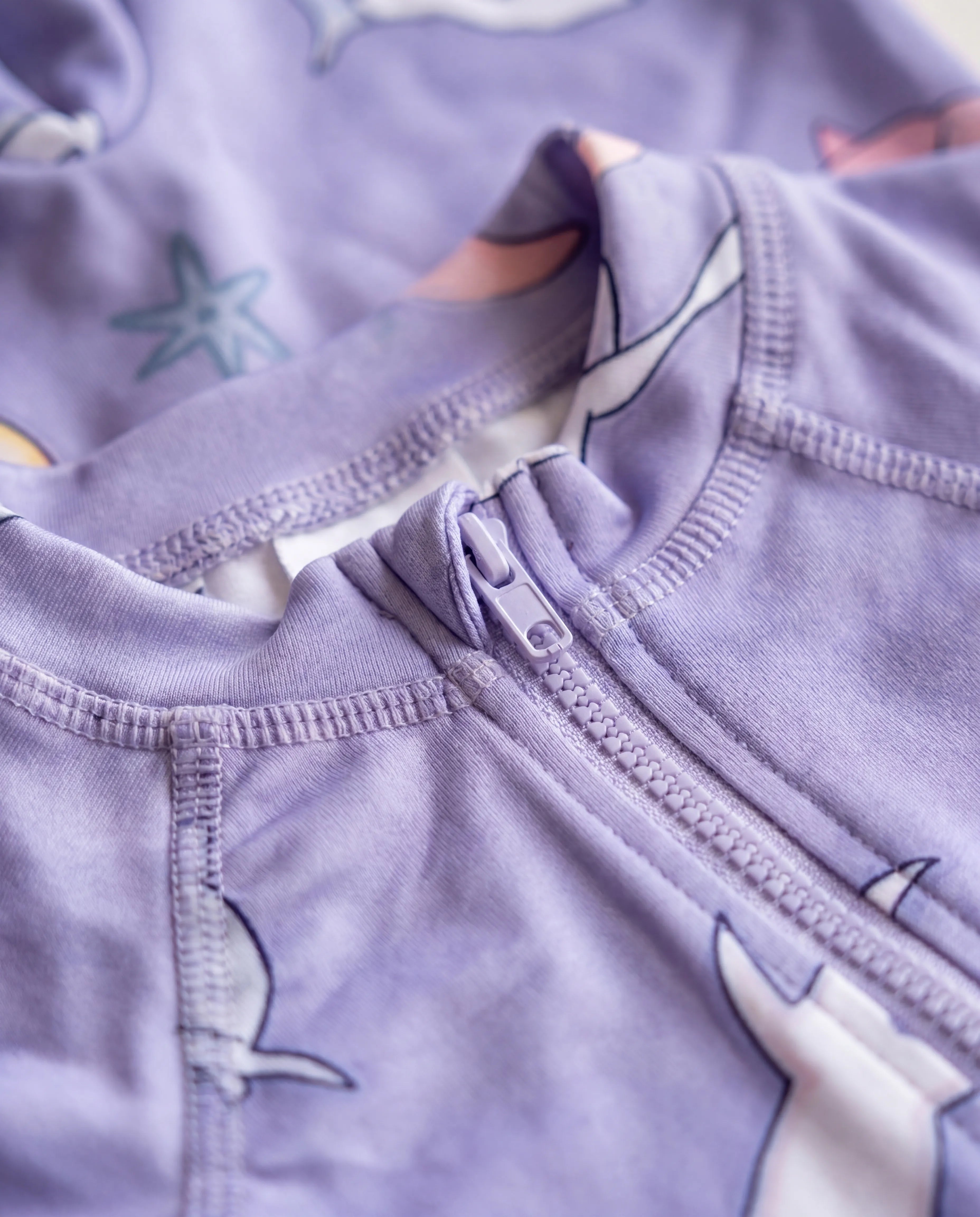 Shark & Dolphin Print Baby Swimsuit – UV Protection