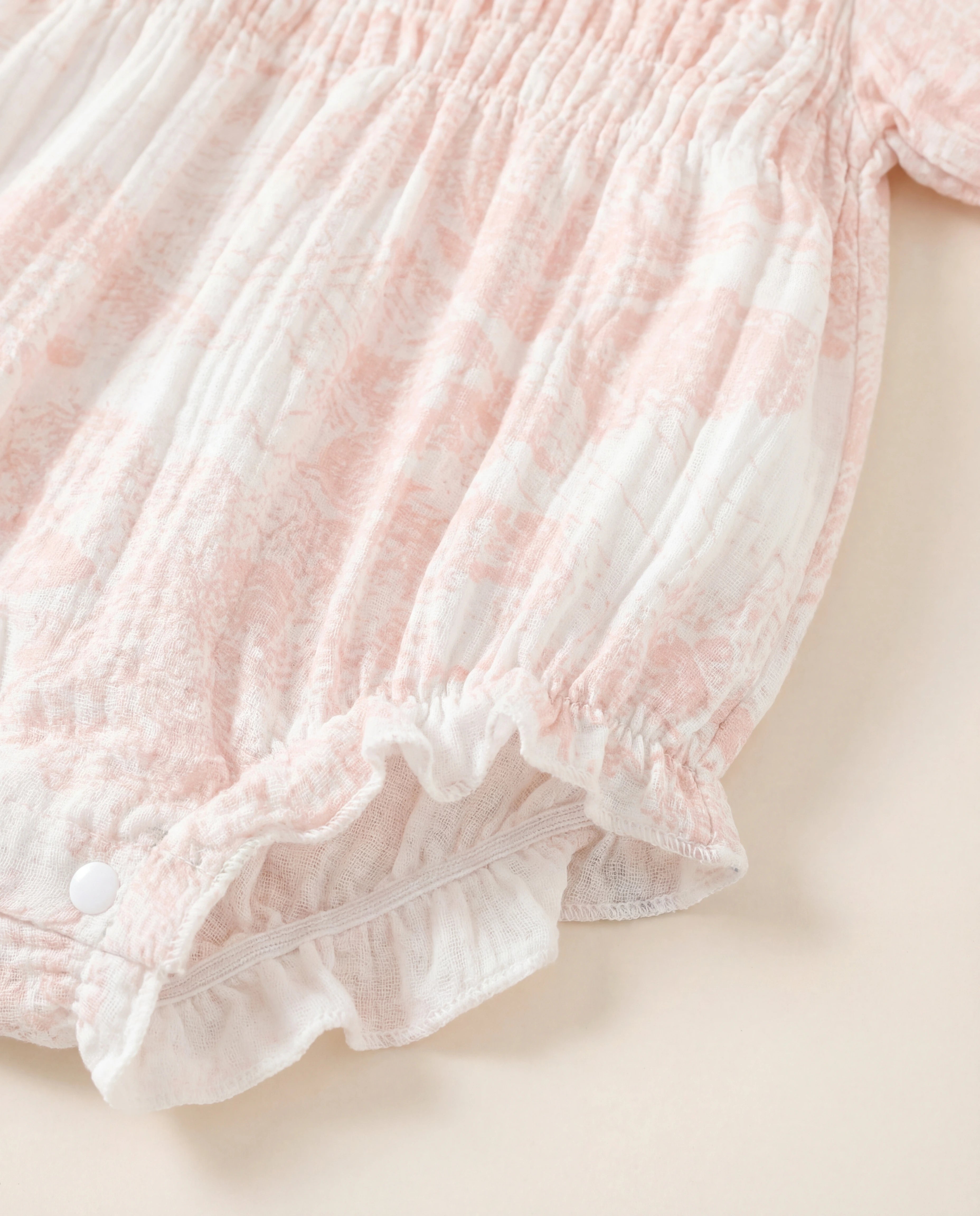 Pink Whisper Toile Bubble Romper