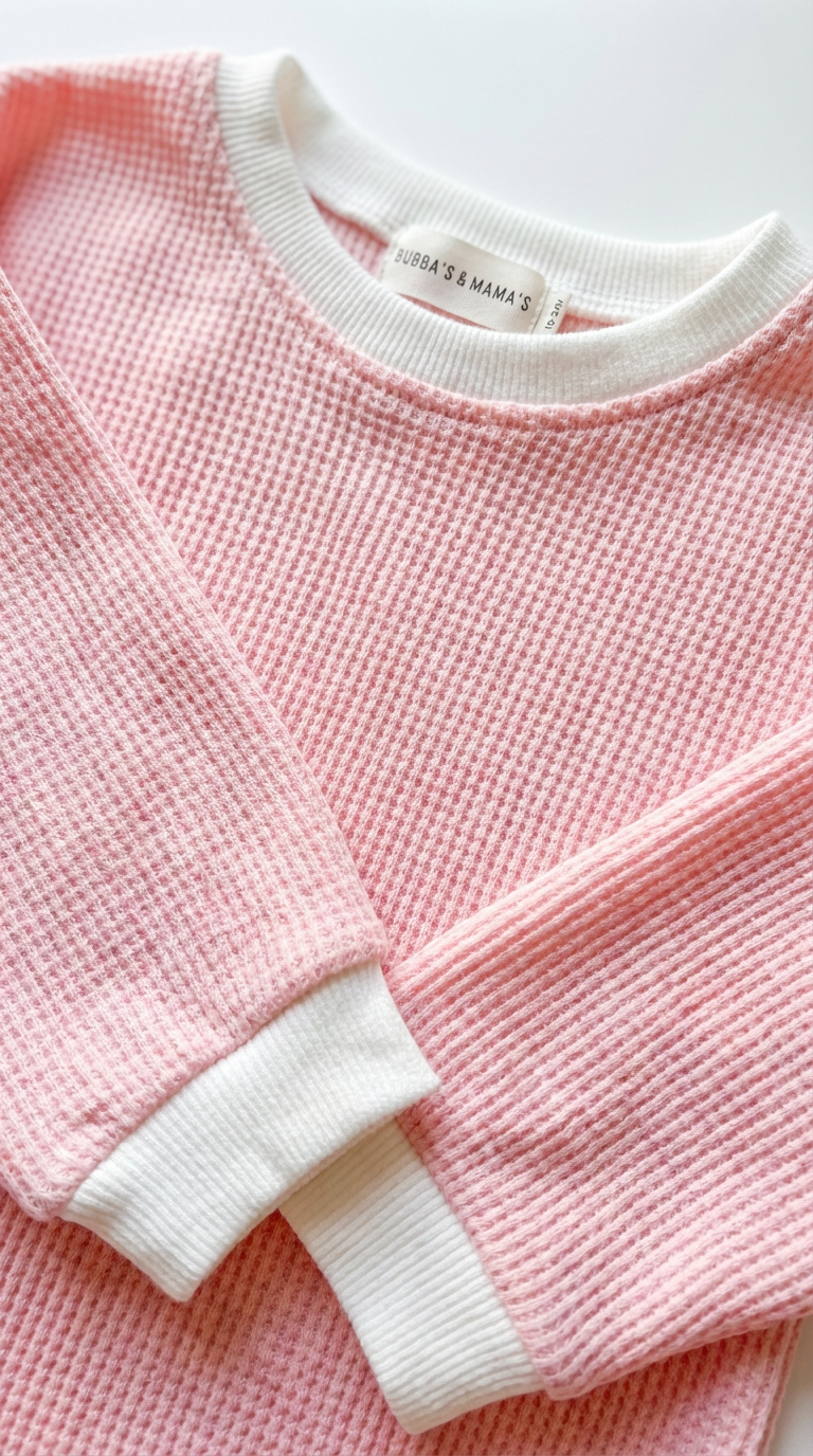 Pink Waffle Knit Romper