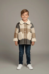 Plaid Sherpa Collar Jacket