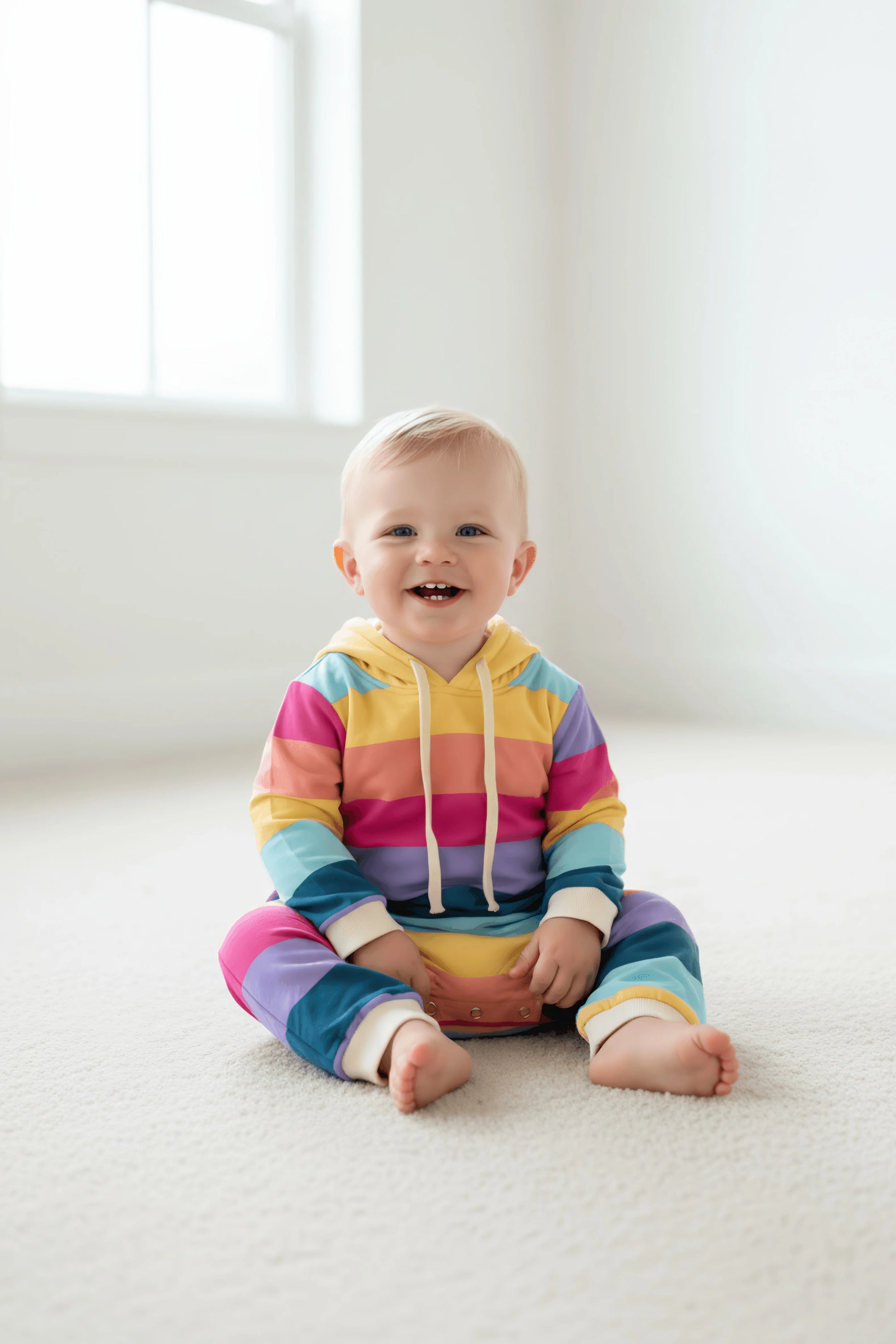 Rainbow Dreams Hoodie Romper