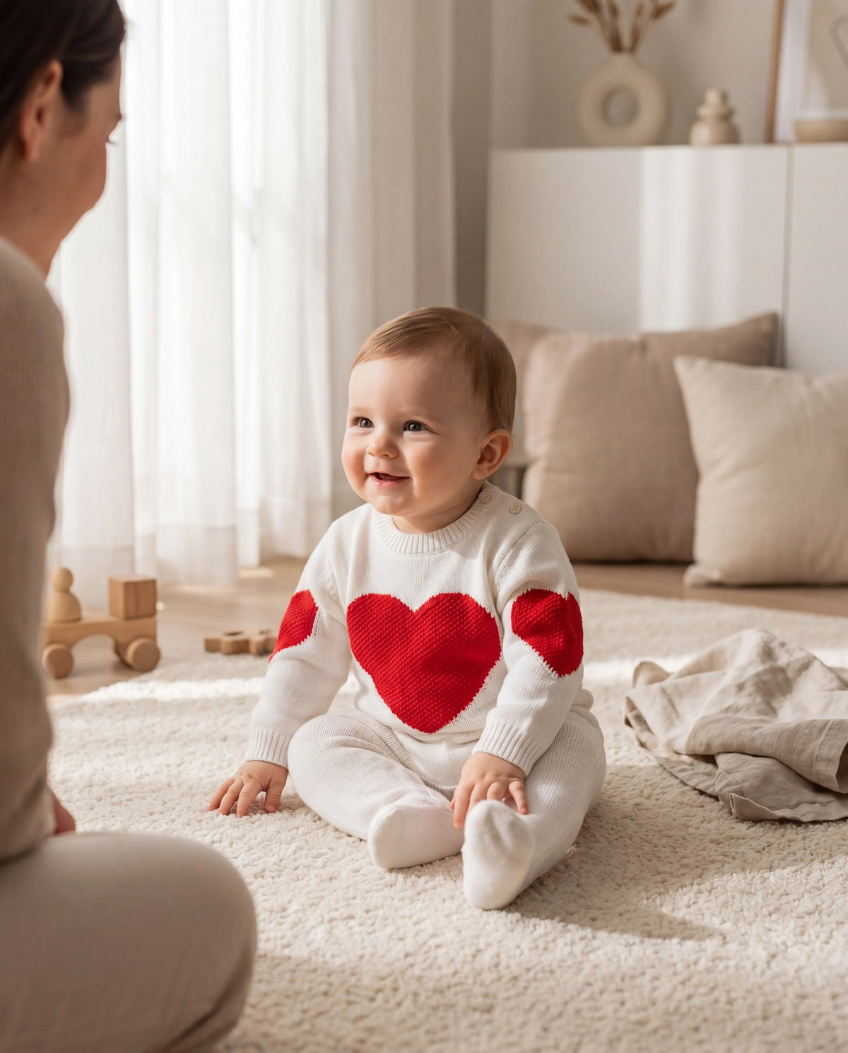 Red Heart Knit Baby Romper