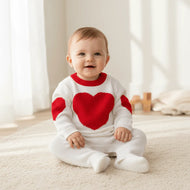 Red Heart Knit Baby Romper
