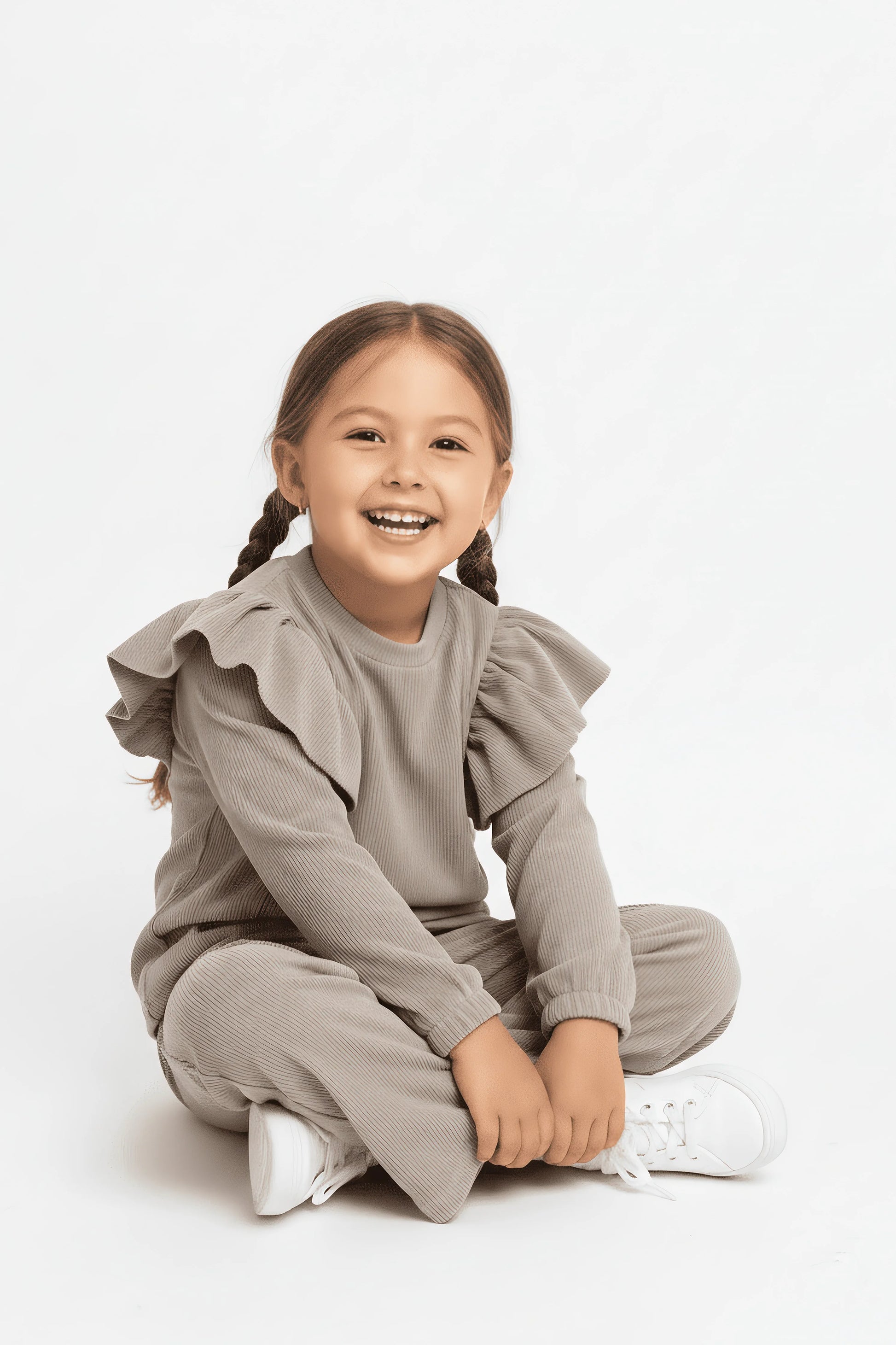 Ruffle Lounge Set – Grey