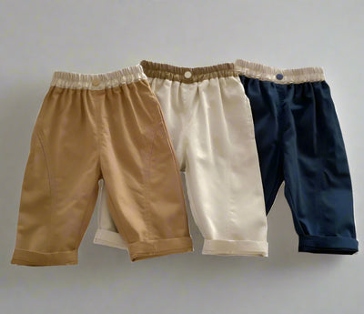 Cotton Contrast Waistband Pants