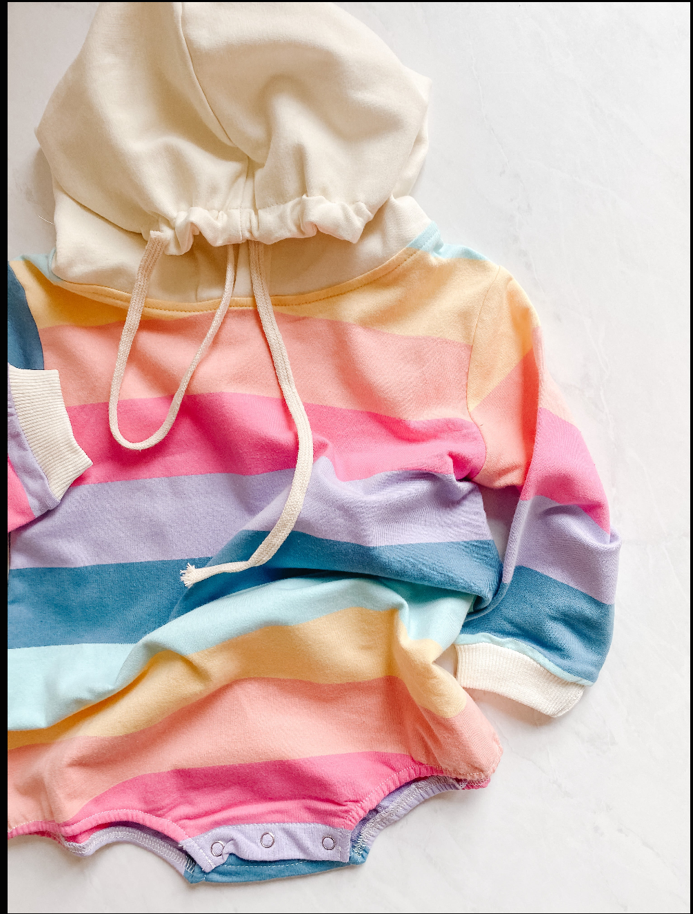 Rainbow Dreams Hoodie Romper - Bubba's & Mama's