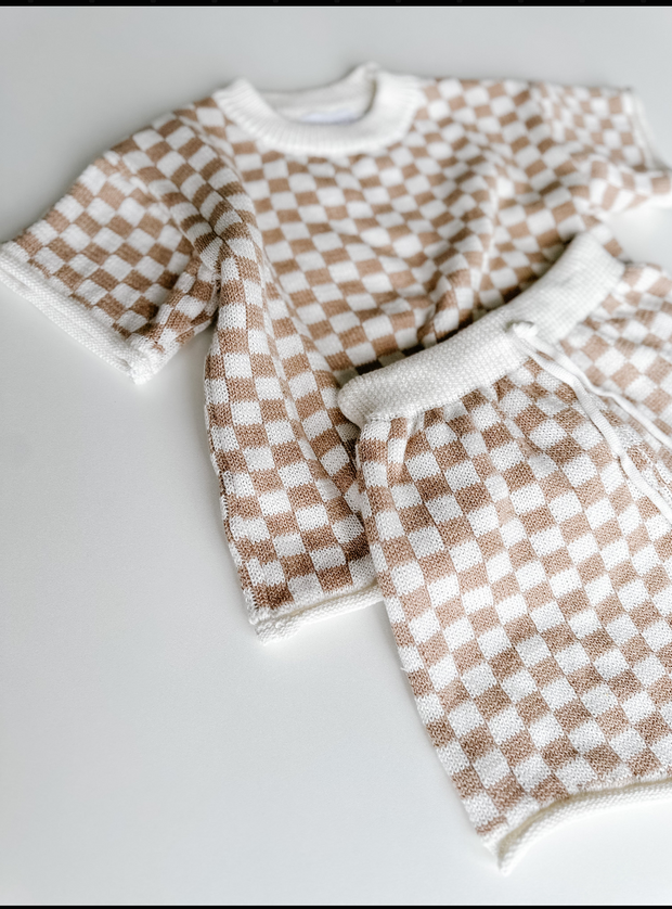 Checkerboard Knit Set