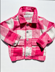 Pink Plaid Button-Up Shacket
