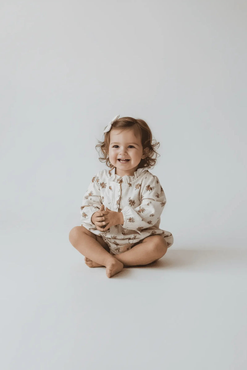 Vintage Bloom Ruffle Romper
