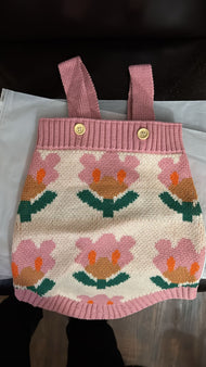 Blossom Knit Suspender Romper